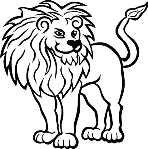 lion clipart black and white